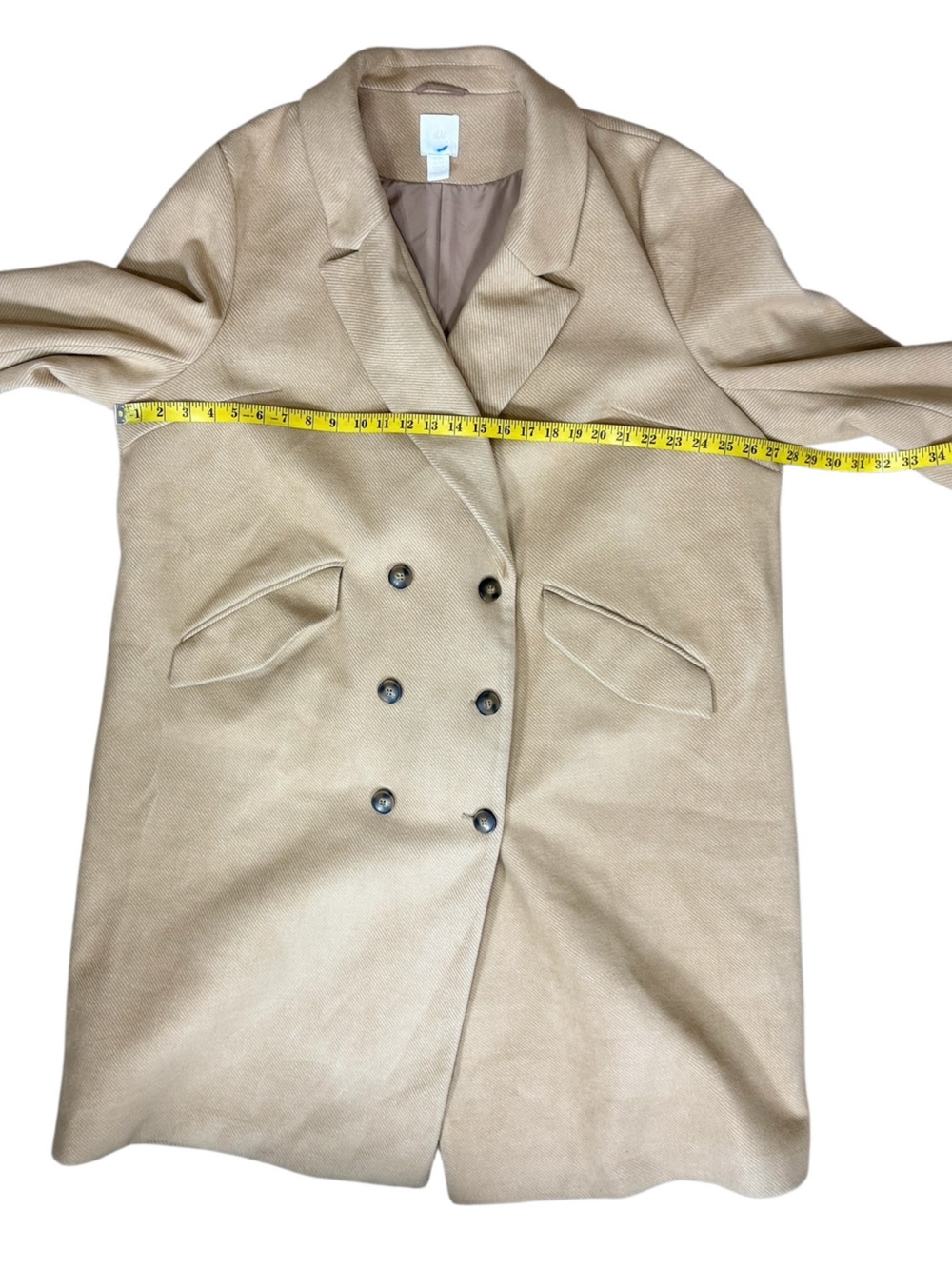 H&M Double-Breasted Camel Wool Coat - Picture 7 of 13